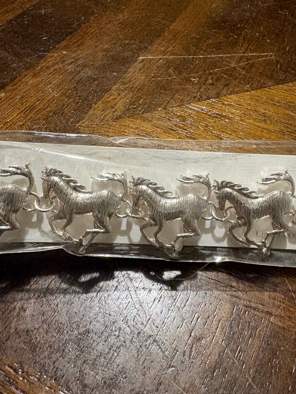 Silver Tone Horse Link Bracelet